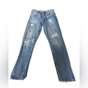 Agolde Jamie High Rise Classic Distressed Jeans in Isolation 25